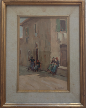Quadro Sergio Difficili Donne in Strada Novecento