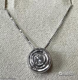 COLLANA PUNTO LUCE ORO 18kt. E DIAMANTE ct. 0,13