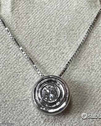 COLLANA PUNTO LUCE ORO 18kt. E DIAMANTE ct. 0,13