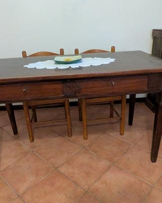 Tavolo rustico con  6 sedie  legno