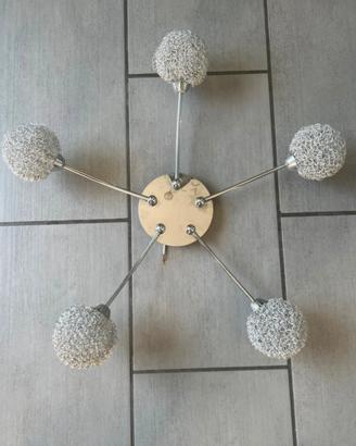 Lampadario a soffitto sfere in metallo intrecciato
