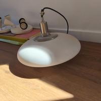 Lampadario in vetro bianco