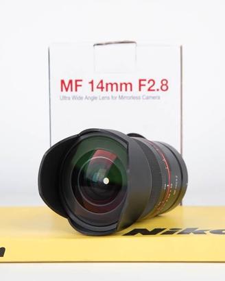 Samyang 14mm f2.8 MF Nikon Z USATO GARANTITO PER D