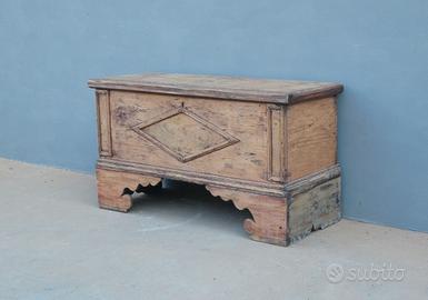 Cassapanca panca rustica mobile in abete, '800