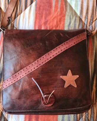 borsa a tracolla unisex, cuoio