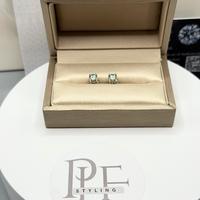Orecchini punto luce con Moissanite verde acqua