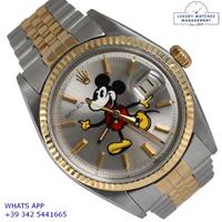 ROLEX  Datejust 1601 Silver Mickey Mouse print