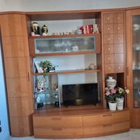 parete attrezzata in legno ciliegio in ottime cond