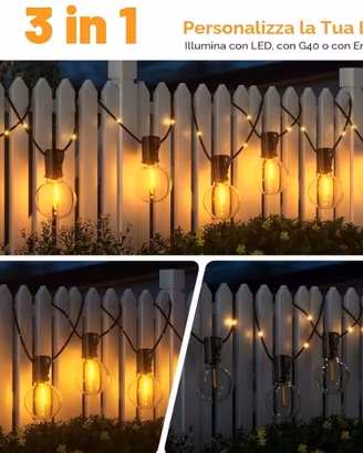  Luminosa Esterno Solare Giardino 20M 25+1