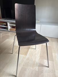 Set 6 sedie moderne acciaio e legno curvato