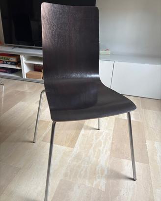 Set 6 sedie moderne acciaio e legno curvato