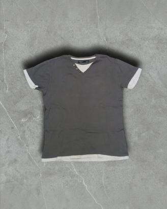 T shirt grigio e bianco taglia S