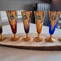 Flute champagne vetro Murano dipinti a mano