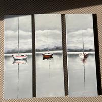 TRIS DI QUADRI CON BARCHE