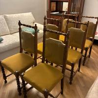 Set 6 sedie in legno anni 50