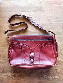 Borsa a cartella di pelle borgogna , Bucci