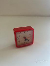 Orologio sveglia da tavolo vintage anni 90 rossa