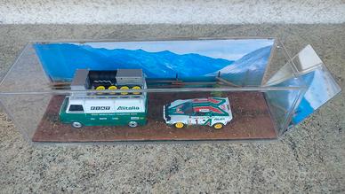 DIORAMA LANCIA RALLY ASSISTENZA STRADALE 1/43
