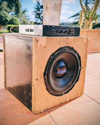 subwoofer Orion + amplificatore + box calcolato