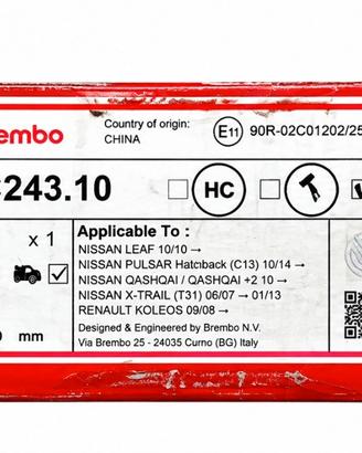 DISCO FRENO ANTERIORE BREMBO – 09.C243.10 – 308x33