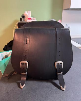 Borsa laterale moto in cuoio