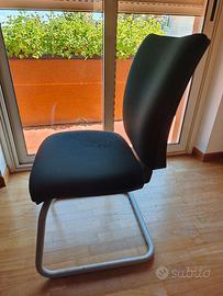 4 poltrone ufficio - tessuto e metallo