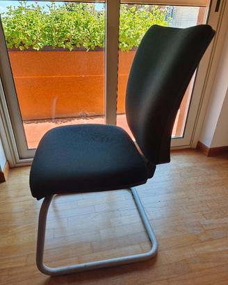 4 poltrone ufficio - tessuto e metallo