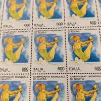 Foglio 50 francobolli campionati mondiali di nuoto