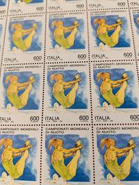 Foglio 50 francobolli campionati mondiali di nuoto