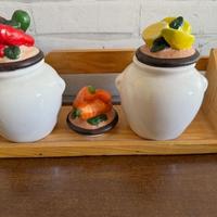 2 contenitori in porcellana nuovi stile Vintage