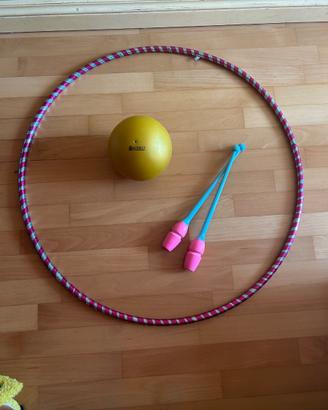 Kit Ginnastica ritmica: Palla + Clavette + Cerchio