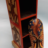 Mobiletto porta cd legno stile etnico maschera