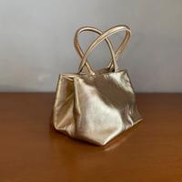 Piccola borsa color oro, due manici, Mortarotti