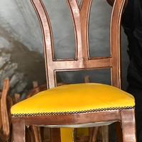 Sedia Legno e Velluto