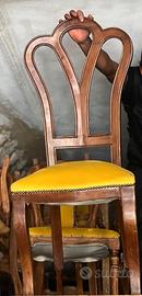 Sedia Legno e Velluto