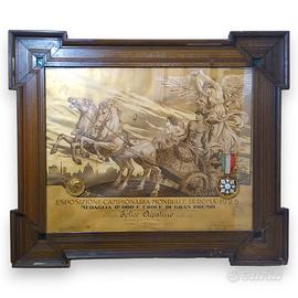 RARO ATTESTATO EXPO MONDIALE 1925 CON MEDAGLIE