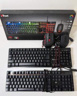 Lotto 2 Tastiere+ 2 Mouse (Trust GXT & Andowl)