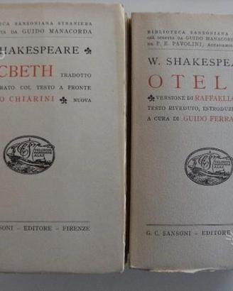 Lotto volumi Sansoni Shakespeare 1942