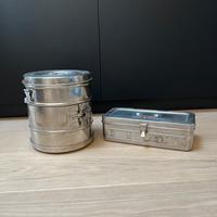 Coppia scatole metallo chirurgo vintage