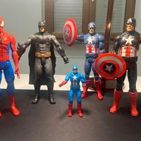 Marvel +DC comics Capitan America Spiderman Batman