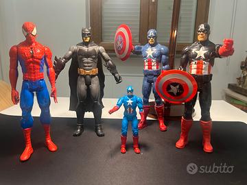 Marvel +DC comics Capitan America Spiderman Batman