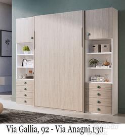 Letto a scomparsa matrimoniale GESSATO CENERE