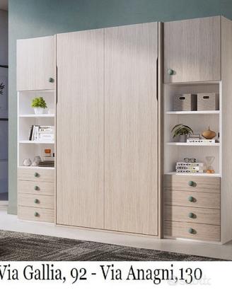 Letto a scomparsa matrimoniale GESSATO CENERE