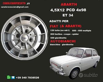 Cerchi abarth 4,5x 12 4x98 fiat 600 campagnolo