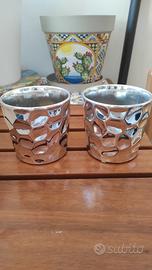 set da due coprivaso in ceramica 
