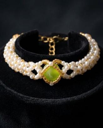 Bracciale Vintage Perle Pietra naturale elegante