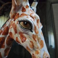 giraffa vintage in ceramica policroma 