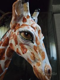 giraffa vintage in ceramica policroma 