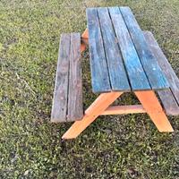 Panchina tavolino da giardino per bambini in legno