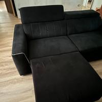 Divano letto nero in tessuto